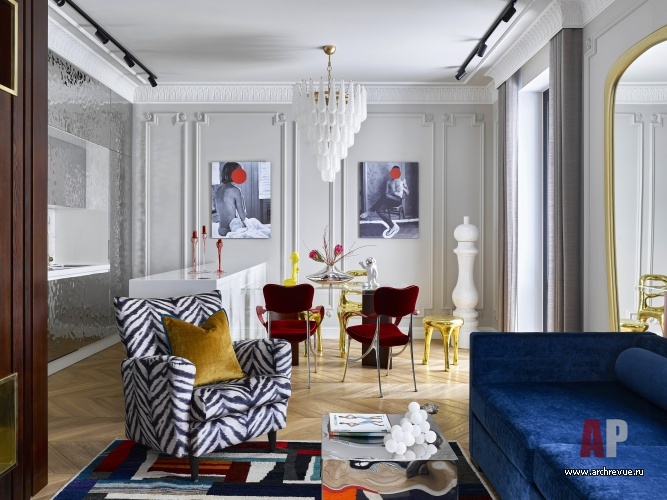 Фото интерьера гостиной квартиры в стиле китч