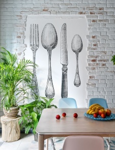 Фото интерьера столовой таунхауса в скандинавском стиле