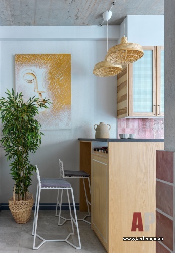 Фото интерьера кухни таунхауса в скандинавском стиле