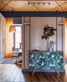 Фото интерьера спальни таунхауса в скандинавском стиле