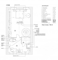 Планировка 3 этажа 3-х этажного танухауса для большой семьи.
