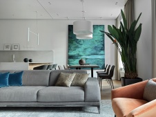 Фото интерьера гостиной квартиры в стиле эко