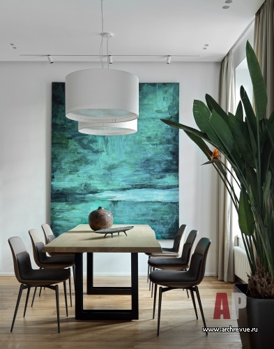 Фото интерьера столовой квартиры в стиле эко