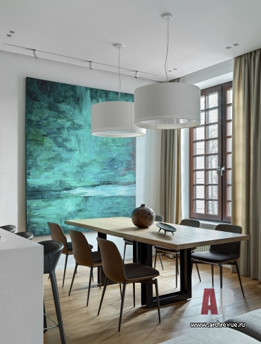Фото интерьера столовой квартиры в стиле эко
