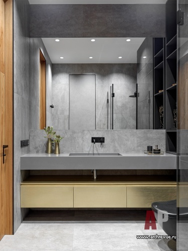 Фото интерьера гостевого санузла квартиры в стиле минимализм