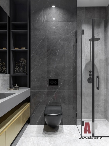 Фото интерьера гостевого санузла квартиры в стиле минимализм