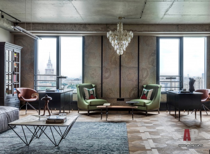 Фото интерьера зоны отдыха квартиры в стиле лофт