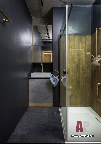 Фото интерьера санузла квартиры в стиле лофт