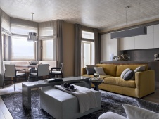 Фото интерьера гостиной квартиры в современном стиле