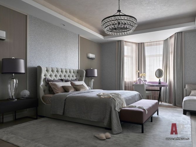 Фото интерьера спальни квартиры в современном стиле