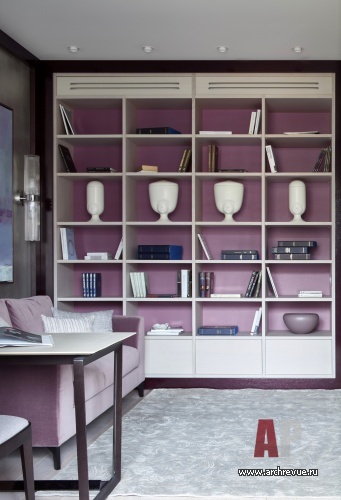 Фото интерьера библиотеки квартиры в современном стиле