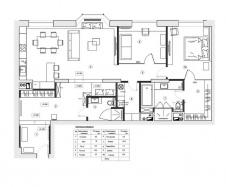 Планировка 3-х комнатной квартиры в скандинавском стиле в ЖК «Алые паруса».
