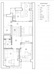 Планировка 2 этажа 3-х этажного танухауса в Барвихе.