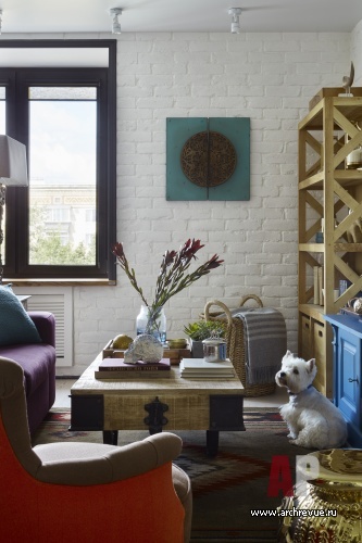 Фото интерьера гостиной квартиры в восточном стиле