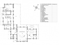 Планировка 1 этажа 2-х этажного дома из кедрового бруса в Белокурихе.