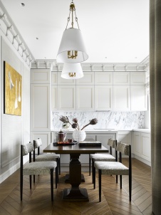 Фото интерьера кухни квартиры в американском стиле Фото интерьера столовой квартиры в американском стиле