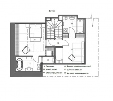 План мансарды 2-х этажной квартиры в дореволюционном доме.