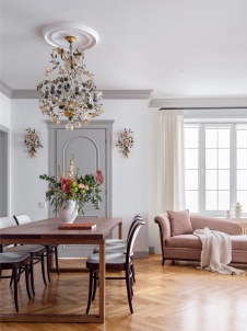 Фото интерьера столовой квартиры в стиле фьюжн