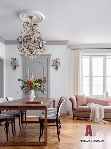 Фото интерьера столовой квартиры в стиле фьюжн