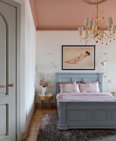 Фото интерьера спальни квартиры в стиле фьюжн