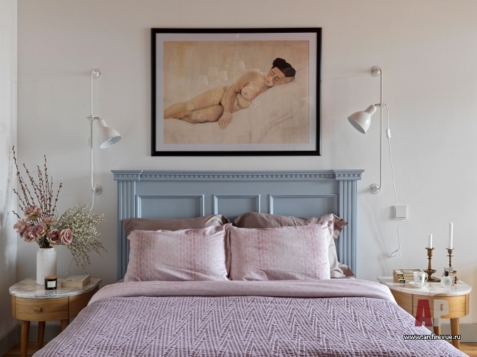 Фото интерьера спальни квартиры в стиле фьюжн