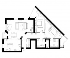 Панировка 3-х комнатной квартиры в старом жилом фонде после реконструкции.