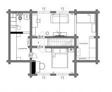 Планировка 2 этажа маленького дачного дома.