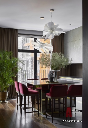 Фото интерьера столовой квартиры в стиле фьюжн