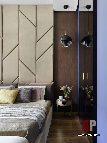 Фото интерьера спальни квартиры в стиле фьюжн