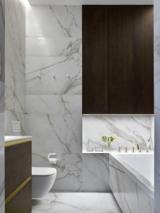 Фото интерьера ванной комнаты квартиры в стиле фьюжн