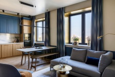 Фото интерьера гостиной квартиры в стиле фьюжн