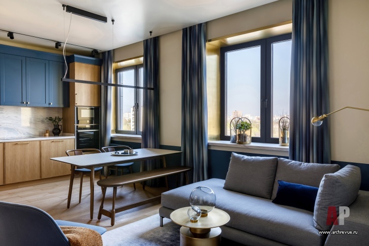 Фото интерьера гостиной квартиры в стиле фьюжн