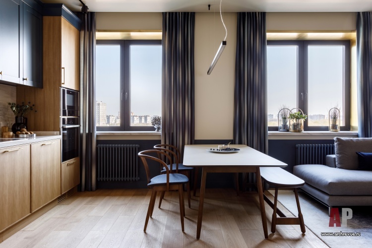 Фото интерьера столовой квартиры в стиле фьюжн