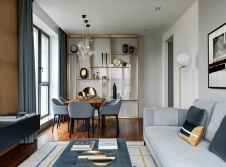 Фото интерьера гостиной квартиры в стиле фьюжн