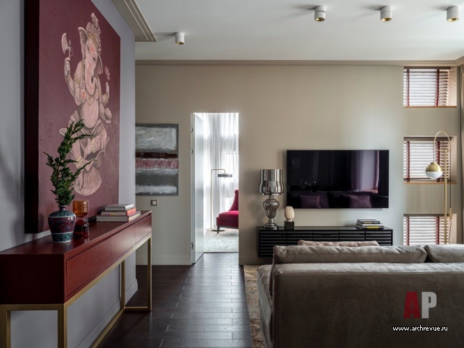 Фото интерьера гостиной квартиры в современном стиле