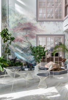 Фото интерьера зимнего сада дома в стиле неоклассика
