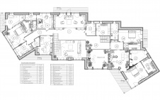 Планировка 2 этажа 2-х этажного дома для большой семьи.