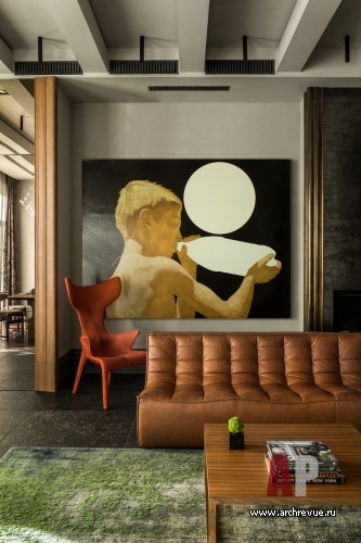 Фото интерьера гостиной таунхауса в стиле лофт