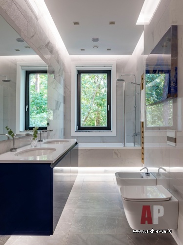 Фото интерьера ванной комнаты дома в стиле ар-деко