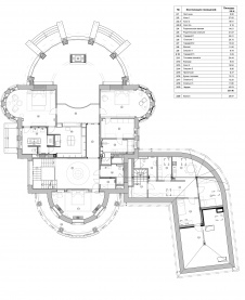 Планировка 2 этажа 3-х этажного особняка в Подмосковье.