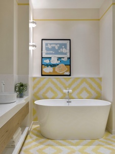 Фото интерьера ванной комнаты квартиры в стиле эко