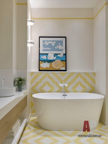 Фото интерьера ванной комнаты квартиры в стиле эко