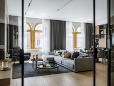 Фото интерьера гостиной квартиры в стиле фьюжн