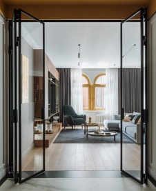 Фото интерьера гостиной квартиры в стиле фьюжн