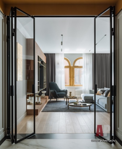 Фото интерьера гостиной квартиры в стиле фьюжн