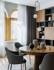 Фото интерьера столовой квартиры в стиле фьюжн