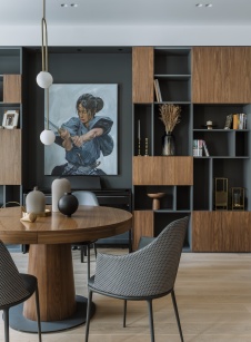 Фото интерьера столовой квартиры в стиле фьюжн