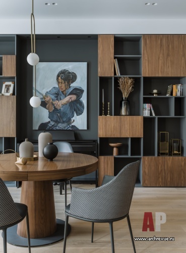 Фото интерьера столовой квартиры в стиле фьюжн