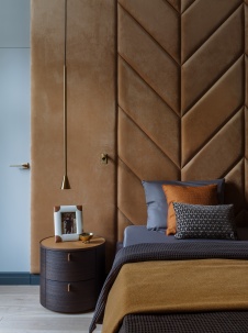 Фото интерьера спальни квартиры в стиле фьюжн