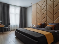 Фото интерьера спальни квартиры в стиле фьюжн